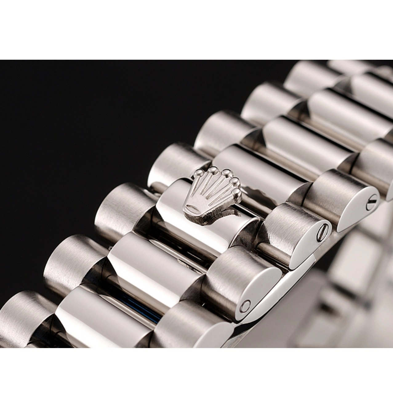 Aaa replica watch Stainless 1453967 White Day-Date Bracelet Rolex Case Steel Diamond Swiss Dial 0804